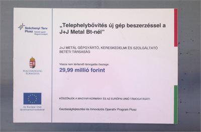 A projekt támogatási táblája